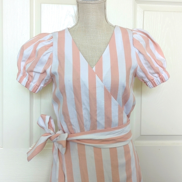 LPA by Revolve Striped Pink and White Wrap Dress - Picture 2 of 5